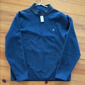 Brooks Brothers Navy 1/4 Zip Up Fleece Sweater